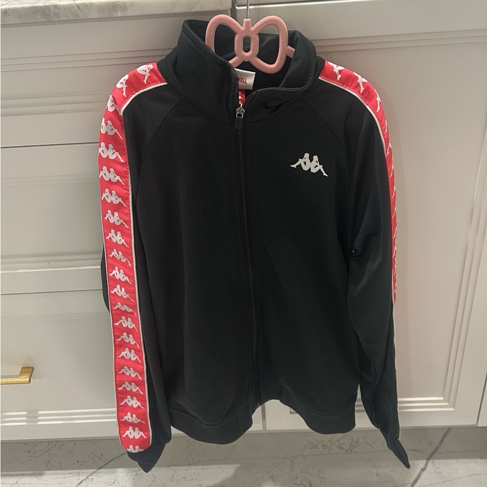 Kappa Black Jacket with pink sleeves